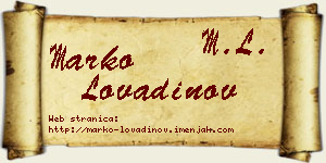 Marko Lovadinov vizit kartica